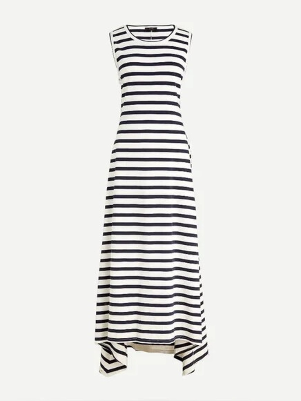 J. Crew Navy and White Striped Sleeveless Maxi Dress